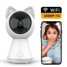 Поворотная беспроводная Wi-Fi видеоняня Kitty