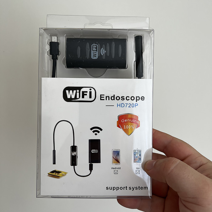 Wi-Fi USB ендоскоп ZCF F99, 1 метр гнучкий кабель, IP67 (Android / iOS / Windows / Mac)