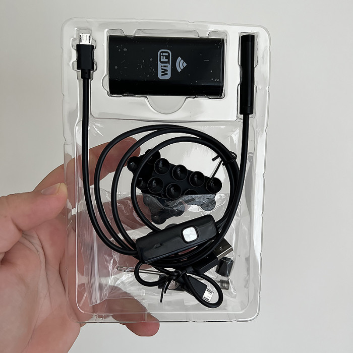 Wi-Fi USB ендоскоп ZCF F99, 1 метр гнучкий кабель, IP67 (Android / iOS / Windows / Mac)