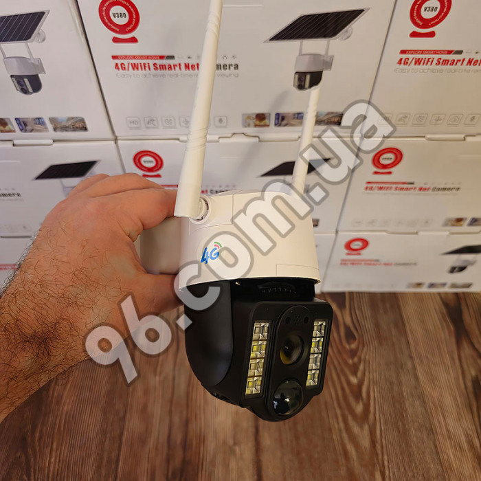 Уличная автономная поворотная 4G GSM камера видеонаблюдения Verto 5mp V380 Pro