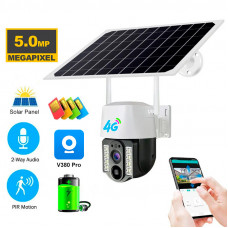 Уличная автономная поворотная 4G GSM камера 5mp